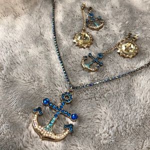 Anchor/nautical necklace & earrings - BetsyJohnson